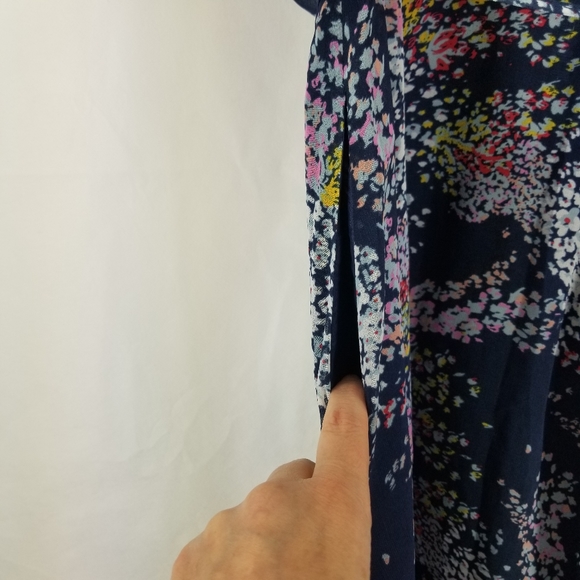 MODCLOTH Navy Floral Ruffled Midi Pocketed Dress - Picture 7 of 14